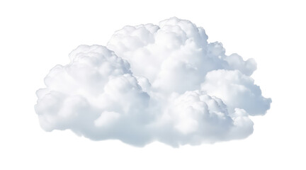isolated white natural cloud element on transparent background