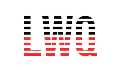 LWQ three initial letter iconic line negative space minimal logo design vector template. monogram, abstract, wordmark, business, typography, minimalist, brand, company, flat, modern, unique, simple