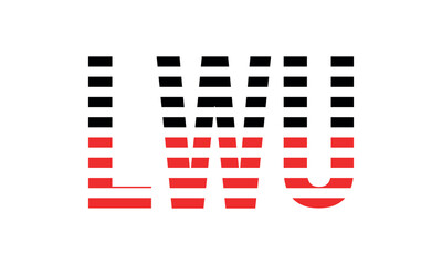 LWU three initial letter iconic line negative space minimal logo design vector template. monogram, abstract, wordmark, business, typography, minimalist, brand, company, flat, modern, unique, simple