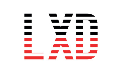 LXD three initial letter iconic line negative space minimal logo design vector template. monogram, abstract, wordmark, business, typography, minimalist, brand, company, flat, modern, unique, simple
