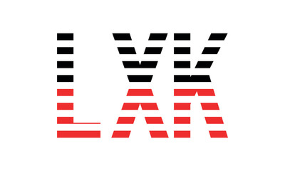 LXK three initial letter iconic line negative space minimal logo design vector template. monogram, abstract, wordmark, business, typography, minimalist, brand, company, flat, modern, unique, simple