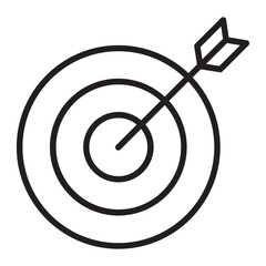 Target and arrow line icon.