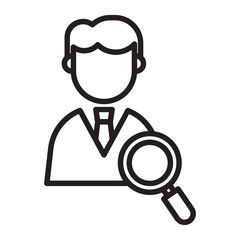 Find employees line icon.