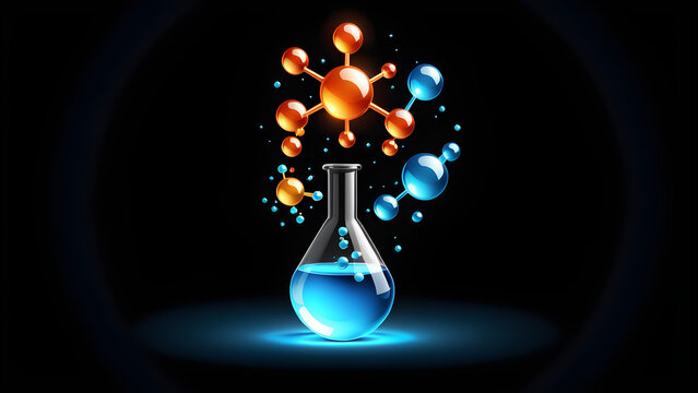 science chemistry icon symbol and clipart isolated on a black background. science lab icon. science technology research
