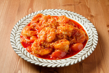 フレッシュトマトのエビチリ