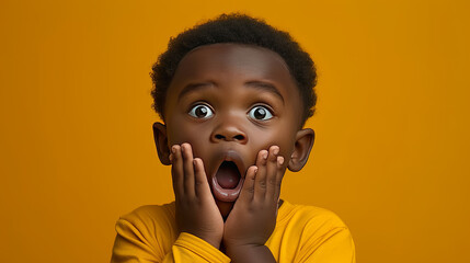 Portrait of african little boy with facial expresion