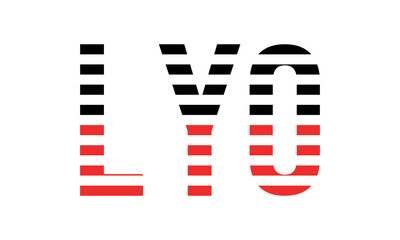 LYO three initial letter iconic line negative space minimal logo design vector template. monogram, abstract, wordmark, business, typography, minimalist, brand, company, flat, modern, unique, simple