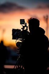 Silhouette of a cameraman