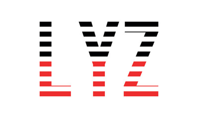 LYZ three initial letter iconic line negative space minimal logo design vector template. monogram, abstract, wordmark, business, typography, minimalist, brand, company, flat, modern, unique, simple