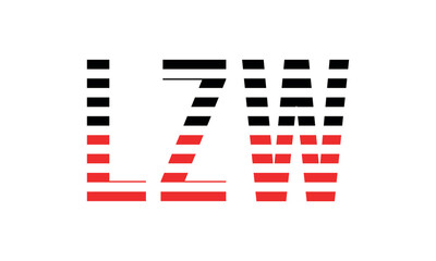 LZW three initial letter iconic line negative space minimal logo design vector template. monogram, abstract, wordmark, business, typography, minimalist, brand, company, flat, modern, unique, simple