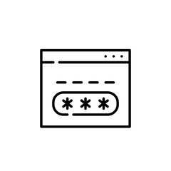 Logging into account using your web browser. Password in a dialog covered by asterisks. Pixel perfect icon