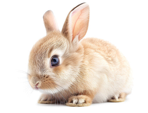 Cute bunny rabbit isolated on a Transparent or white background