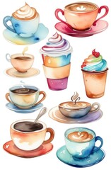Watercolor Painted Coffee