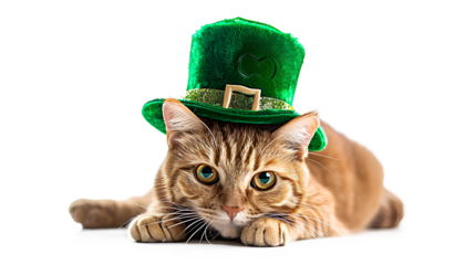 St Patrick's Day Kitty Cat isolated on a white background