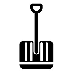 Winter shovel icon black color vector illustration image flat style