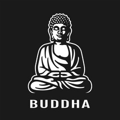 Buddha in the lotus position, logo.