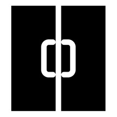 Double door exit doorway icon black color vector illustration image flat style