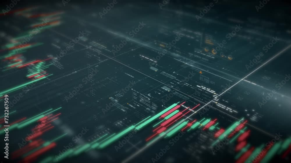 Fototapete business presentations with this stock market trading info graphic. vibrant animated graphs and char
