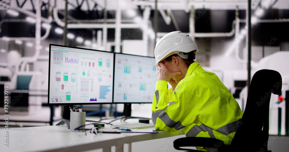 Poster Unhappy Engineer Operator Using SCADA System