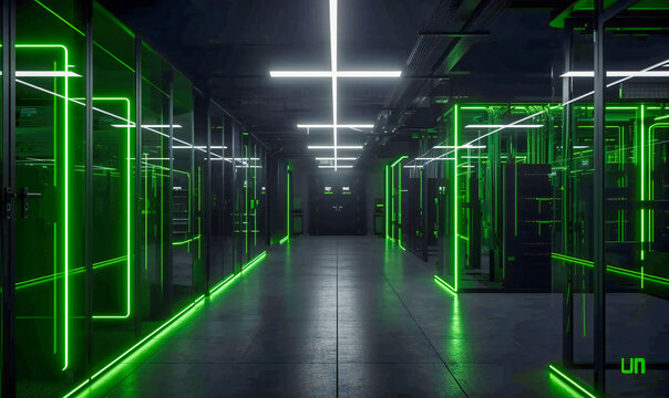 Central Hub of Data and Connectivity, Inside the Server Room, Where Technology Meets Information Security