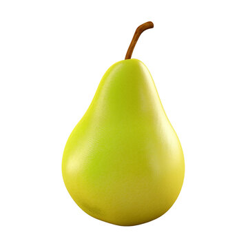 Green pear isolated on transparent background, png