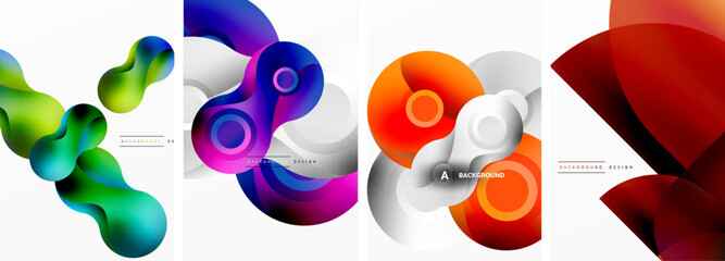 Circles and bubbles abstract geometric posters. Vector illustration For Wallpaper, Banner, Background, Card, Book Illustration, landing page