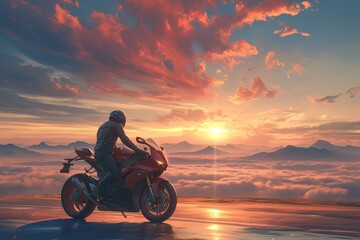 Obraz na płótnie Canvas biker in the fields