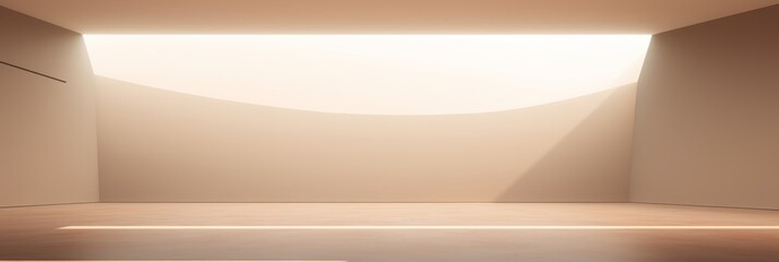 A background image for presentation depicting a sunlit room with a minimalist interior design, featuring an off-white color scheme.