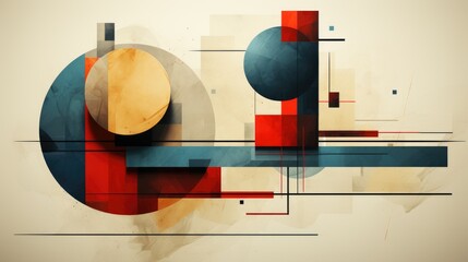 Modern Abstract Geometric Art with Dynamic Colorful Shapes.