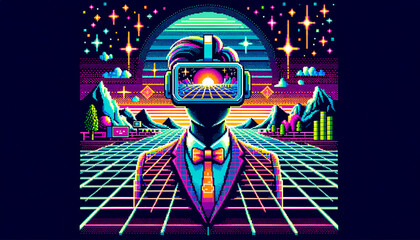 Pixelated VR Adventure: Nostalgic Virtual Reality in Retro Digital Aesthetics