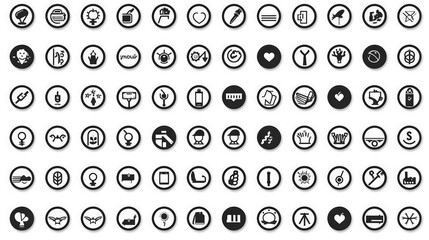 Set of  Medicine and Health flat icons on a white background