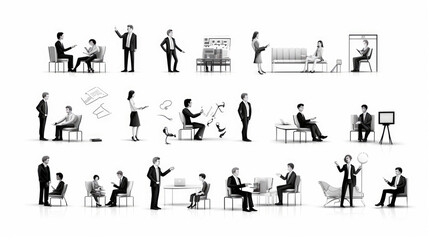Business presentation icon set