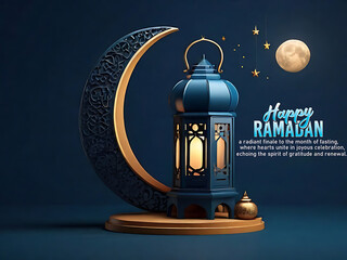 Ramadan Kareem.Islamic Eid al-fitr celebration , fireworks, clouds on dark blue background