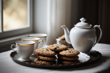 Fototapeta premium cup of tea and cookies