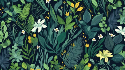 Patterns from stylized plants, herbs, and flowers