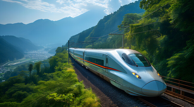 View of a CRH high-speed bullet train