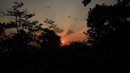 Beautiful sunset on the beach with amazing views and beautiful sky