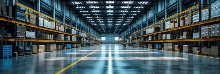 Sophisticated warehouse with a lot of gadgets. Generative Ai.