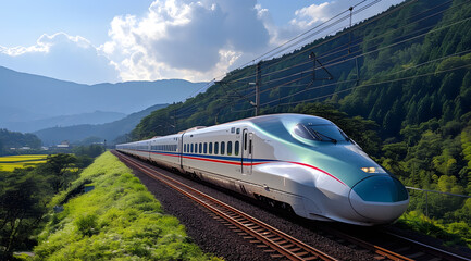 View of a CRH high-speed bullet train