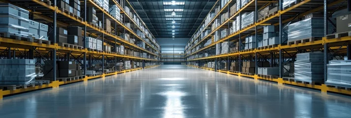 Foto op Plexiglas Sophisticated warehouse with a lot of gadgets. Generative Ai. © Planum