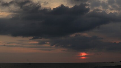 Beautiful sunset on the beach with amazing views and beautiful sky