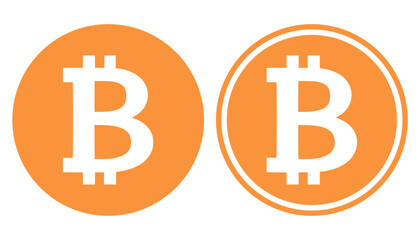 Bitcoin icon isolated on white background. Cripto currency digital money vector symbol.