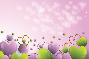 Gradient valentines day Heart background illustration design