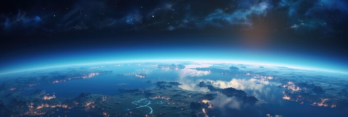 Earth seen from orbit. Generative Ai.