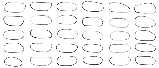 Hand drawn circle sketch set doodle. Pencil line vector. Hand drawn circle line sketch set. Vector circular scribble doodle round circles for message note mark design element. Pencil graffiti  3 3 3 - obrazy, fototapety, plakaty