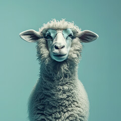 eid ul Adha Mubarak, happy Eid al Adha, sheep with moon in the background. herd of sheep with an...