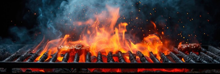 Smoke and hot orange flames. Generative Ai. - obrazy, fototapety, plakaty