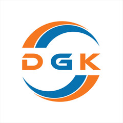 DGK letter design. DGK letter technology logo design on white background. DGK Monogram logo design for entrepreneur and business