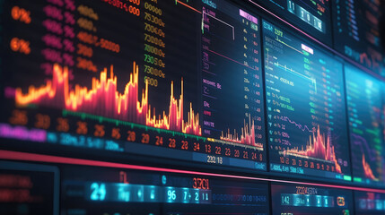 Fototapeta premium Digital Stock exchange panel
