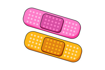 Plaster Funny Flat Sticker Design